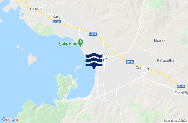 Mappa delle maree di Fethiye, Turkey