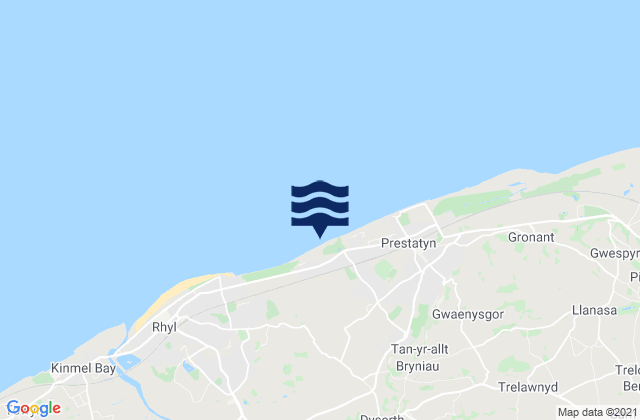 Mappa delle maree di Ffrith Beach, United Kingdom