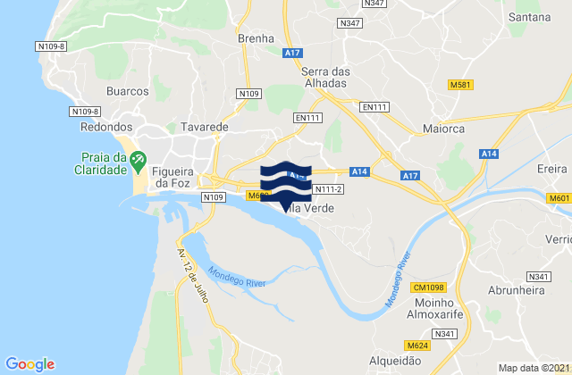Mappa delle maree di Figueira da Foz, Portugal