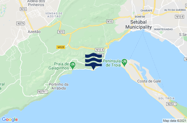 Mappa delle maree di Figueirinha Beach, Portugal
