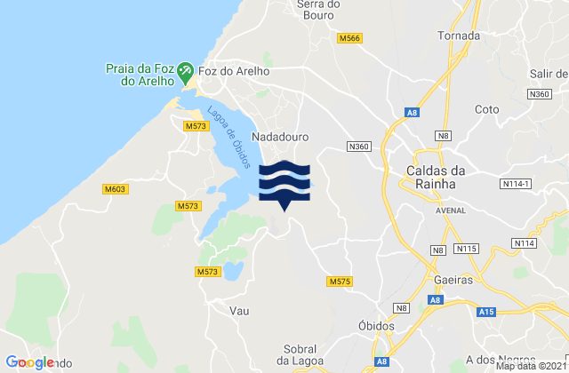 Mappa delle maree di Figueiros, Portugal