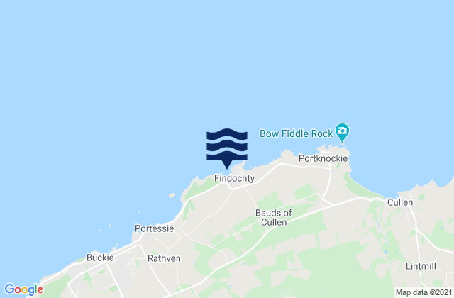 Mappa delle maree di Findochty Beach, United Kingdom