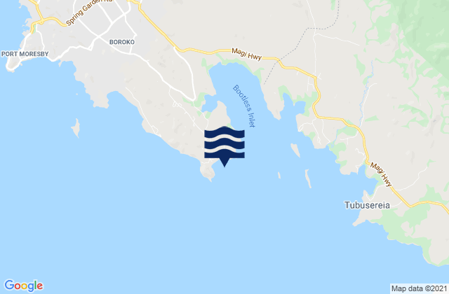 Mappa delle maree di Fingal Beach, Papua New Guinea