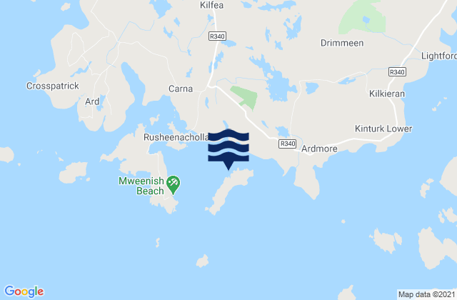 Mappa delle maree di Finish Island, Ireland