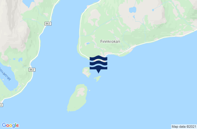 Mappa delle maree di Finnkroken, Norway