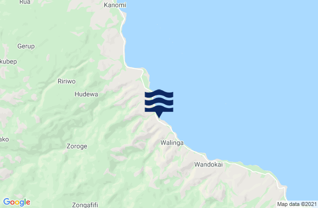 Mappa delle maree di Finschhafen, Papua New Guinea