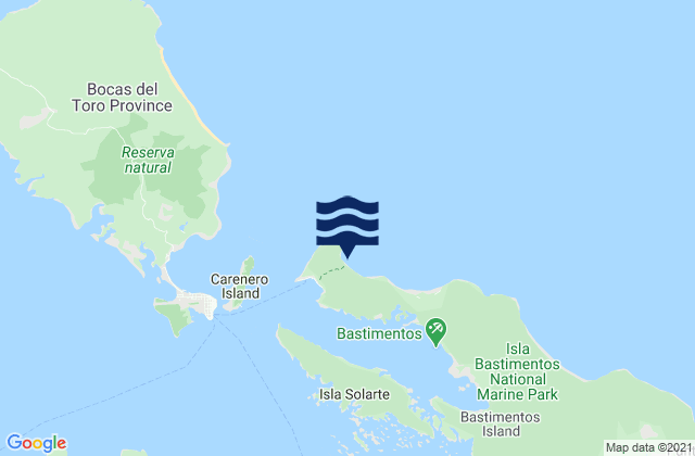 Mappa delle maree di First Beach (Wizard Beach), Panama