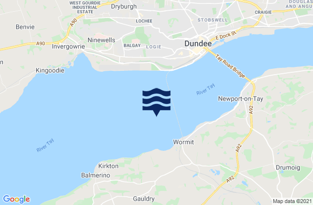 Mappa delle maree di Firth of Tay, United Kingdom