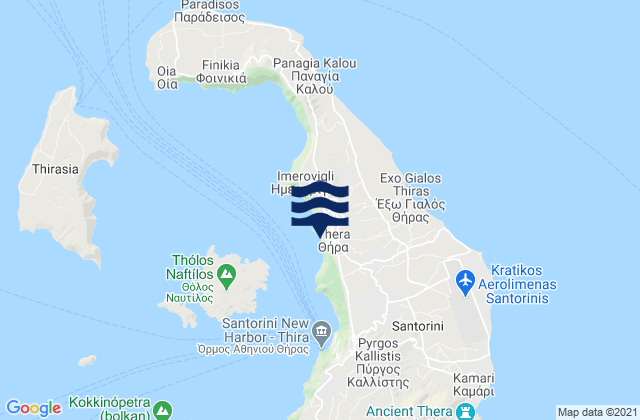 Mappa delle maree di Firá, Greece