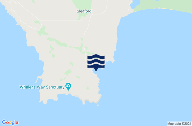 Mappa delle maree di Fisheries Bay, Australia