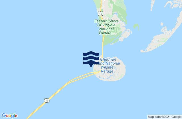Mappa delle maree di Fishermans Island, United States