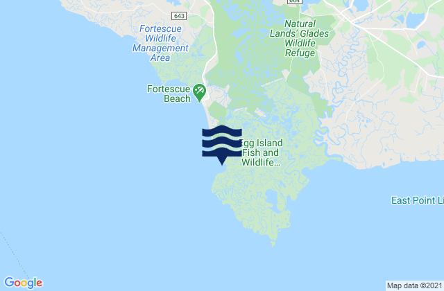 Mappa delle maree di Fishing Creek Entrance, United States