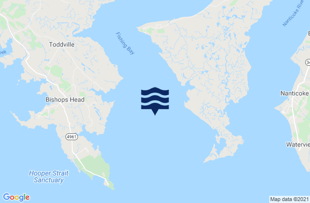 Mappa delle maree di Fishing Point, Fishing Bay, Chesapeake Bay, United States
