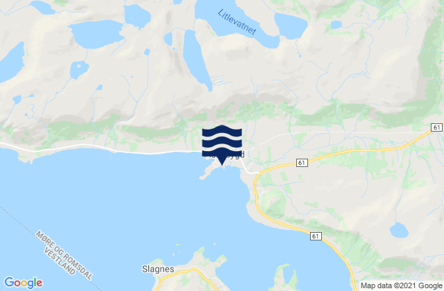 Mappa delle maree di Fiskå, Norway
