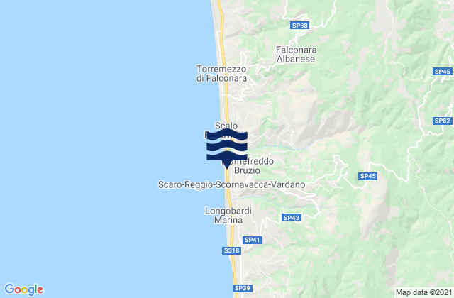 Mappa delle maree di Fiumefreddo Bruzio, Italy