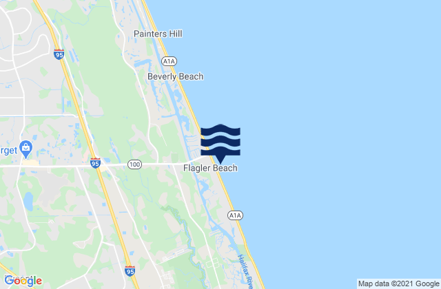 Mappa delle maree di Flagler Pier, United States