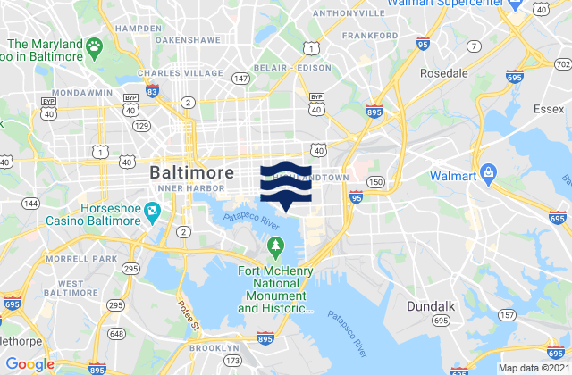 Mappa delle maree di Fleet Point, Chesapeake Bay, United States