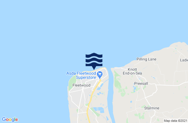 Mappa delle maree di Fleetwood Beach, United Kingdom