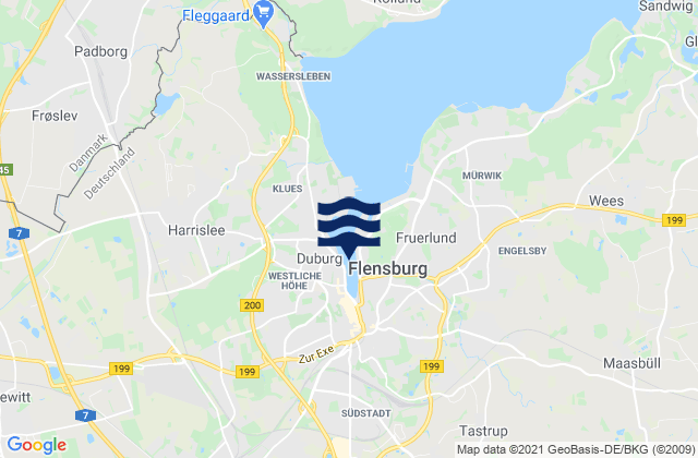 Mappa delle maree di Flensburg, Germany
