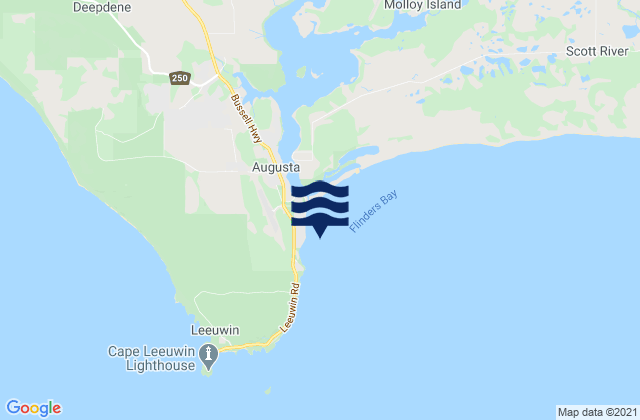 Mappa delle maree di Flinders Bay, Australia