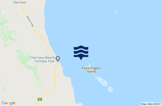 Mappa delle maree di Flock Pigeon Island, Australia