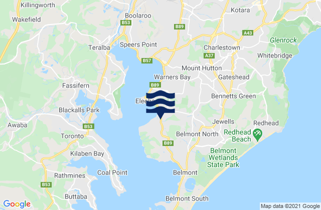 Mappa delle maree di Floraville, Australia