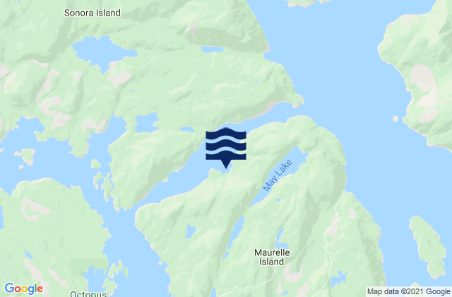 Mappa delle maree di Florence Cove, Canada