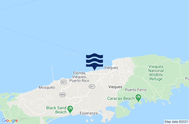 Mappa delle maree di Florida Barrio, Puerto Rico