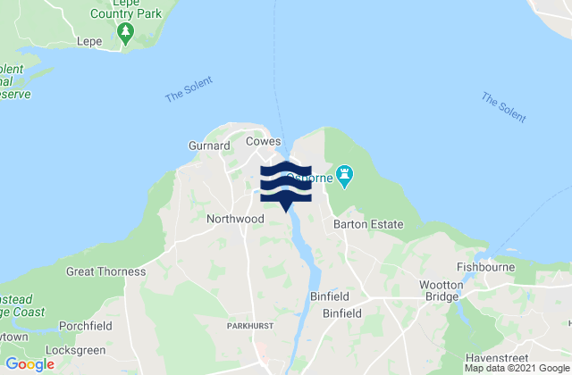 Mappa delle maree di Folly Inn, United Kingdom