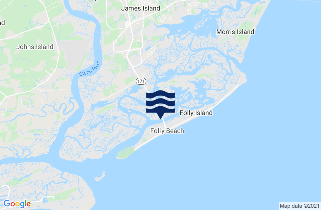 Mappa delle maree di Folly River Bridge (Flooy Island), United States