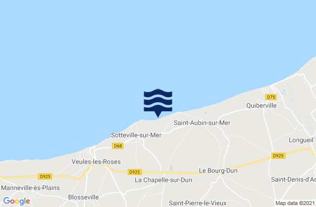 Mappa delle maree di Fontaine-le-Dun, France