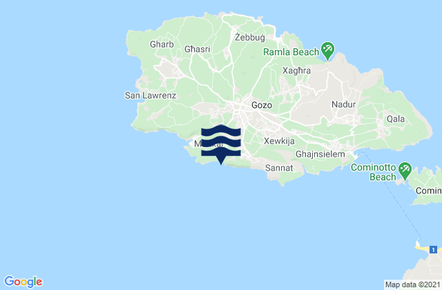 Mappa delle maree di Fontana, Malta