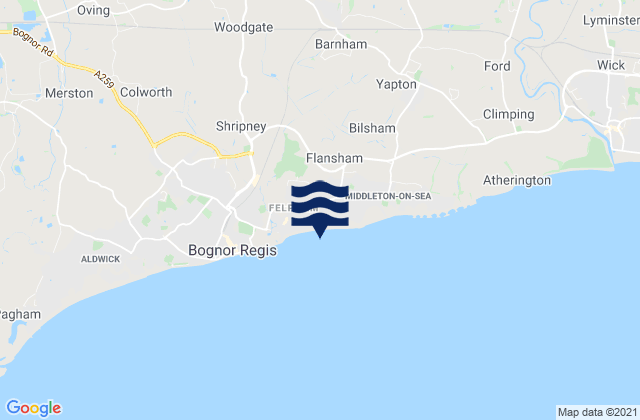 Mappa delle maree di Fontwell, United Kingdom