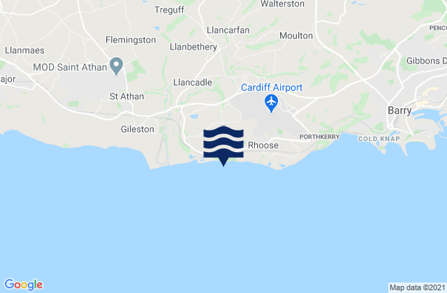 Mappa delle maree di Fontygary (Ffontygari) Bay Beach, United Kingdom