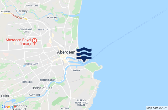 Mappa delle maree di Footdee Beach, United Kingdom