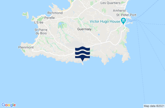 Mappa delle maree di Forest, Guernsey