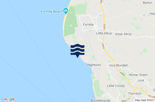 Mappa delle maree di Formby, United Kingdom