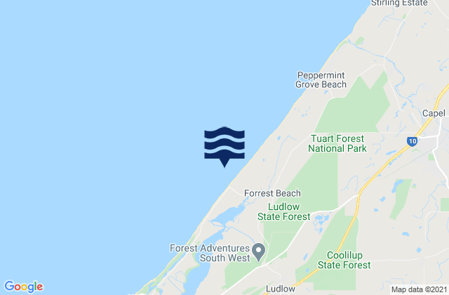 Mappa delle maree di Forrest Beach, Australia