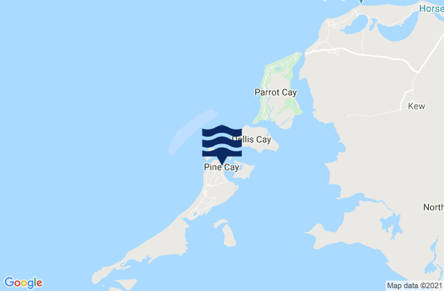 Mappa delle maree di Fort George Cut (Pine Cay), Haiti
