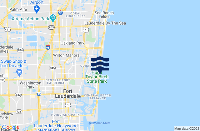 Mappa delle maree di Fort Lauderdale 14th Street, United States