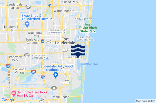 Mappa delle maree di Fort Lauderdale New River, United States