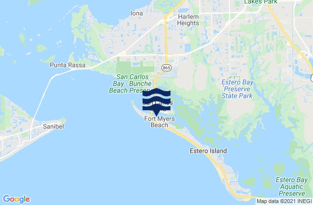 Mappa delle maree di Fort Myers Beach, United States