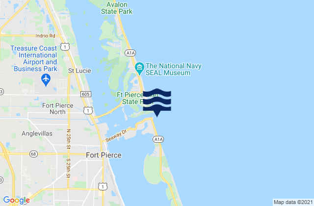 Mappa delle maree di Fort Pierce Inlet South Jetty, United States