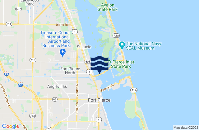 Mappa delle maree di Fort Pierce North Beach Causeway, United States