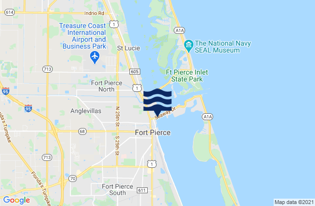 Mappa delle maree di Fort Pierce South Beach Causeway, United States