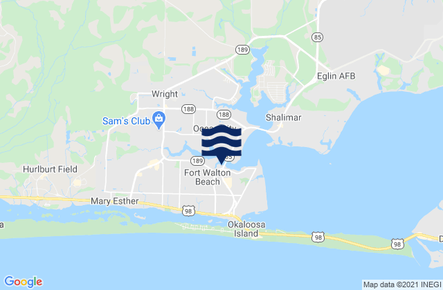 Mappa delle maree di Fort Walton Beach, United States