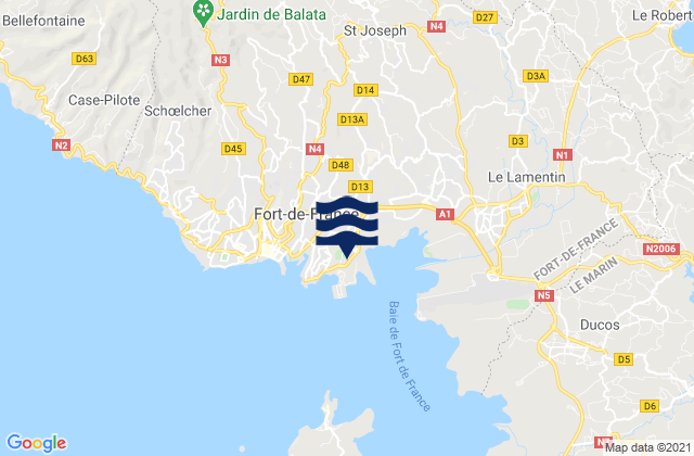 Mappa delle maree di Fort de France, Martinique