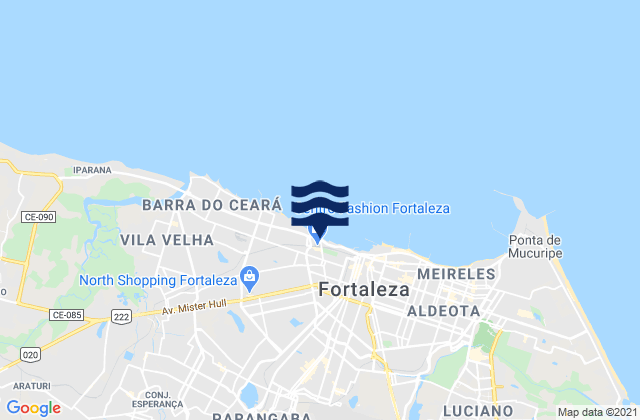 Mappa delle maree di Fortaleza, Brazil