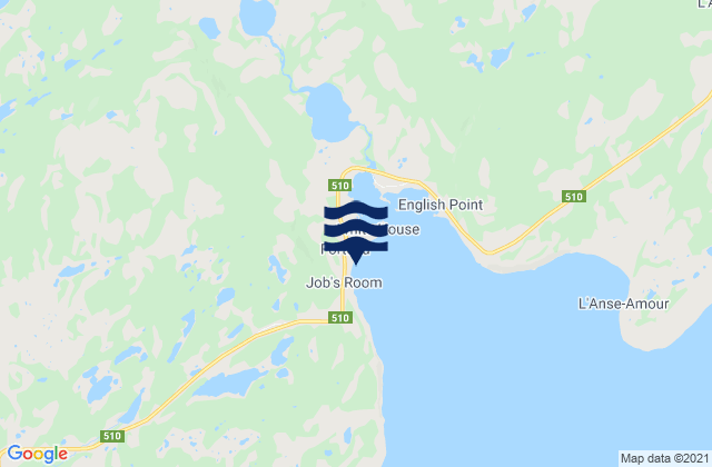 Mappa delle maree di Forteau, Canada