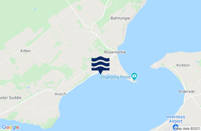 Mappa delle maree di Fortrose Beach, United Kingdom